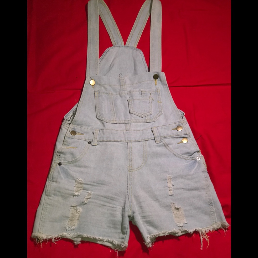 Denim Overall Shorts